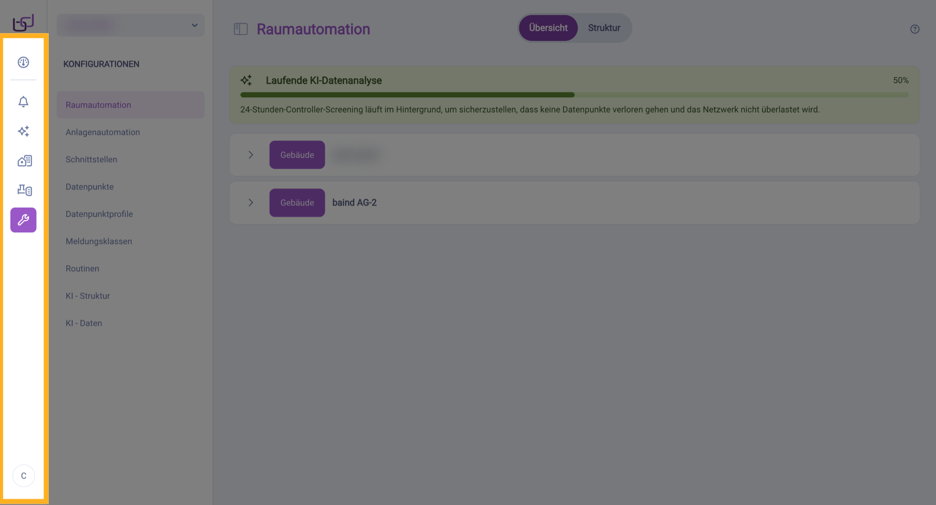 Verfügbare Funktionen in der Seitenleiste