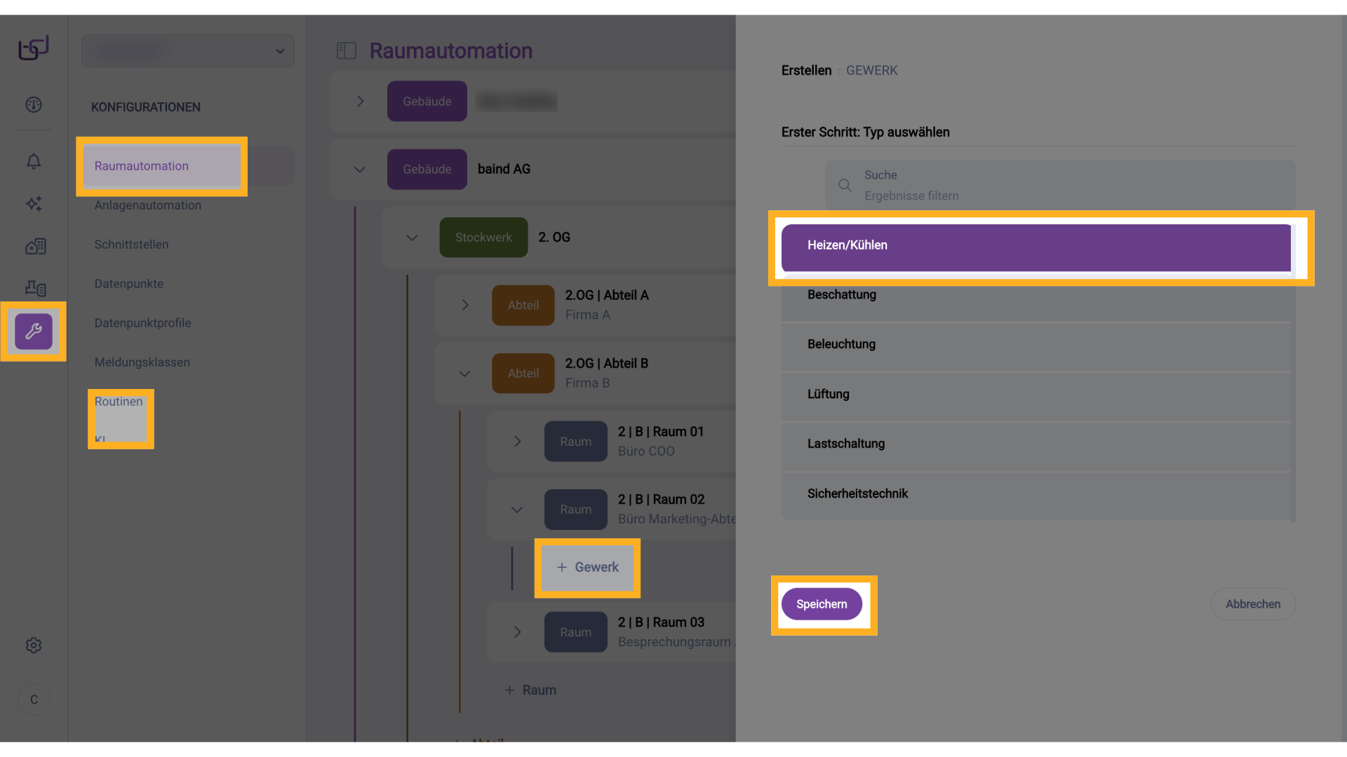 Gewerk Heizen/Kühlen