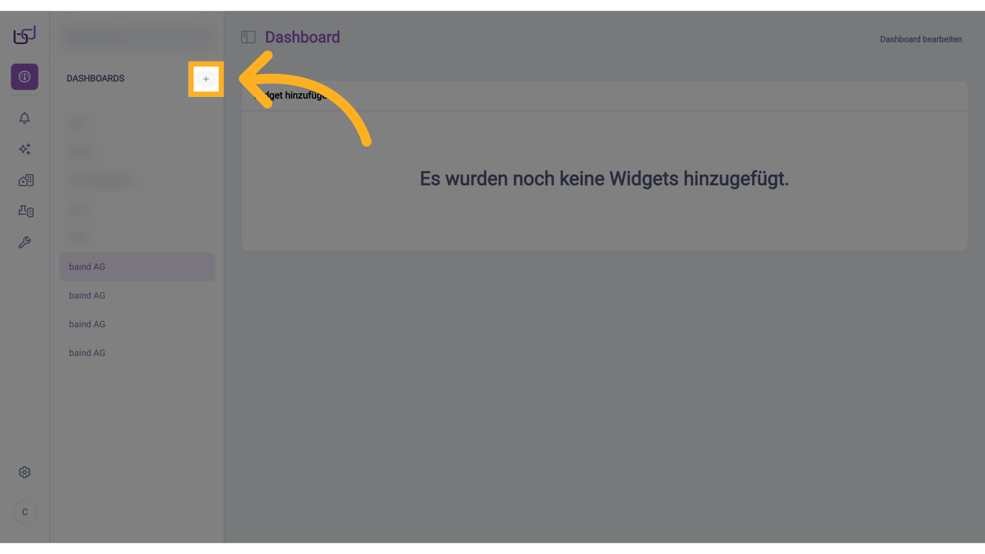 Dashboard hinzufügen