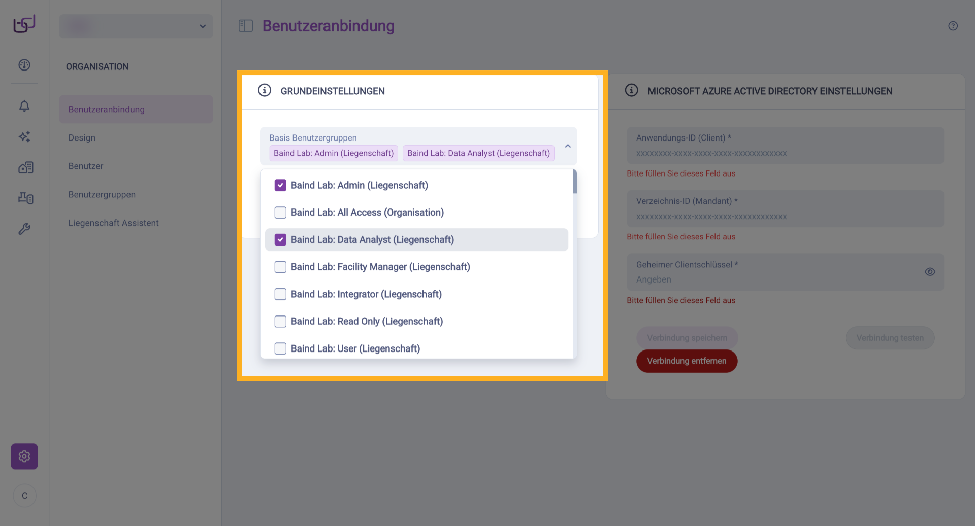 Benutzergruppen Festlegen
