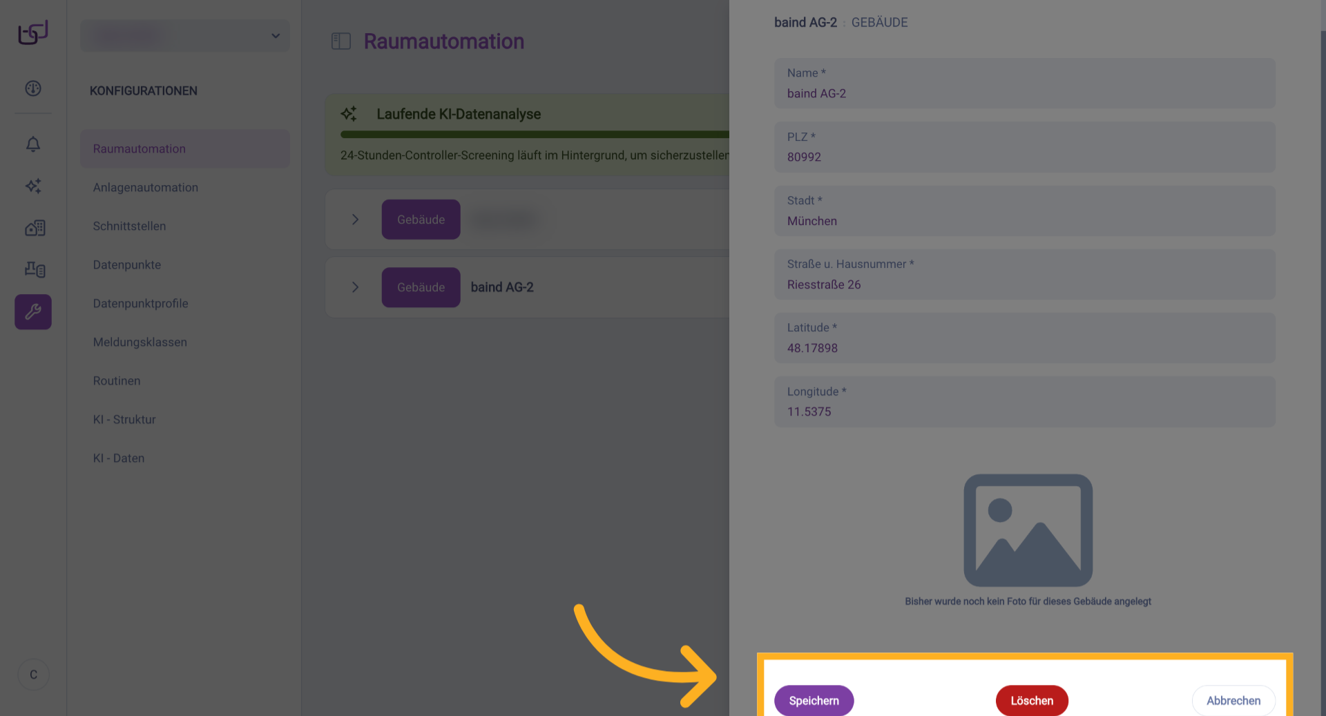 Gebäude bearbeiten und löschen