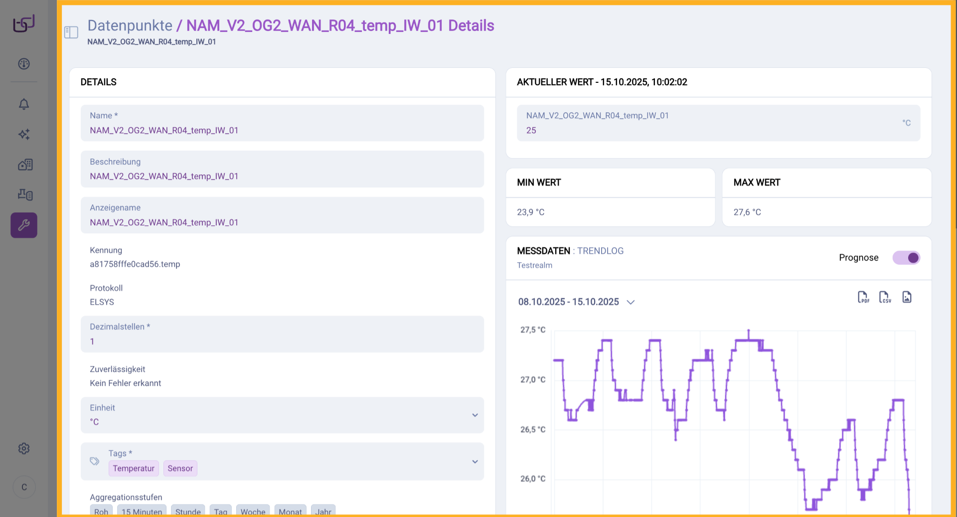 Datenpunktdetails Öffnen