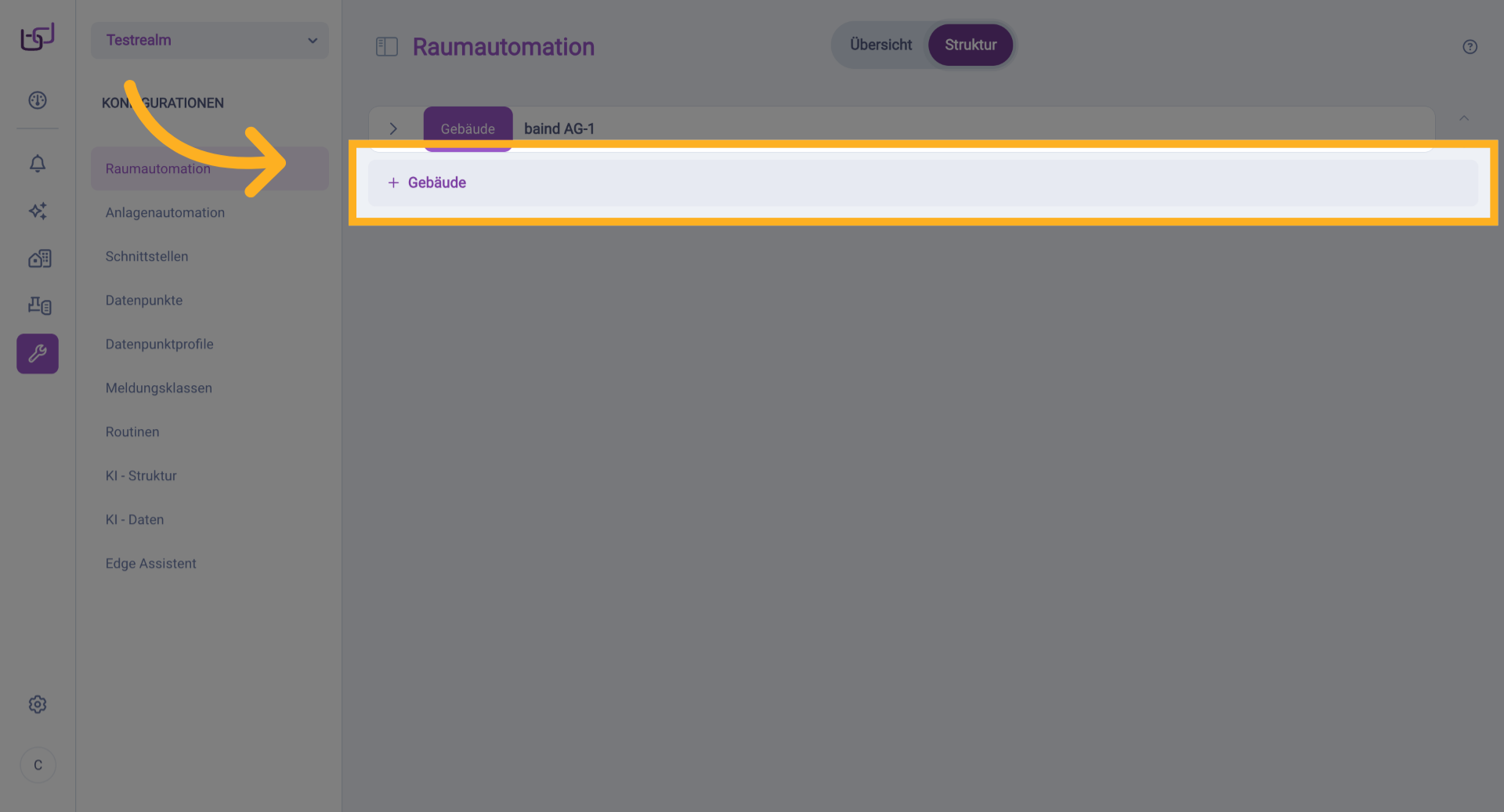 Gebäude Sektion Öffnen