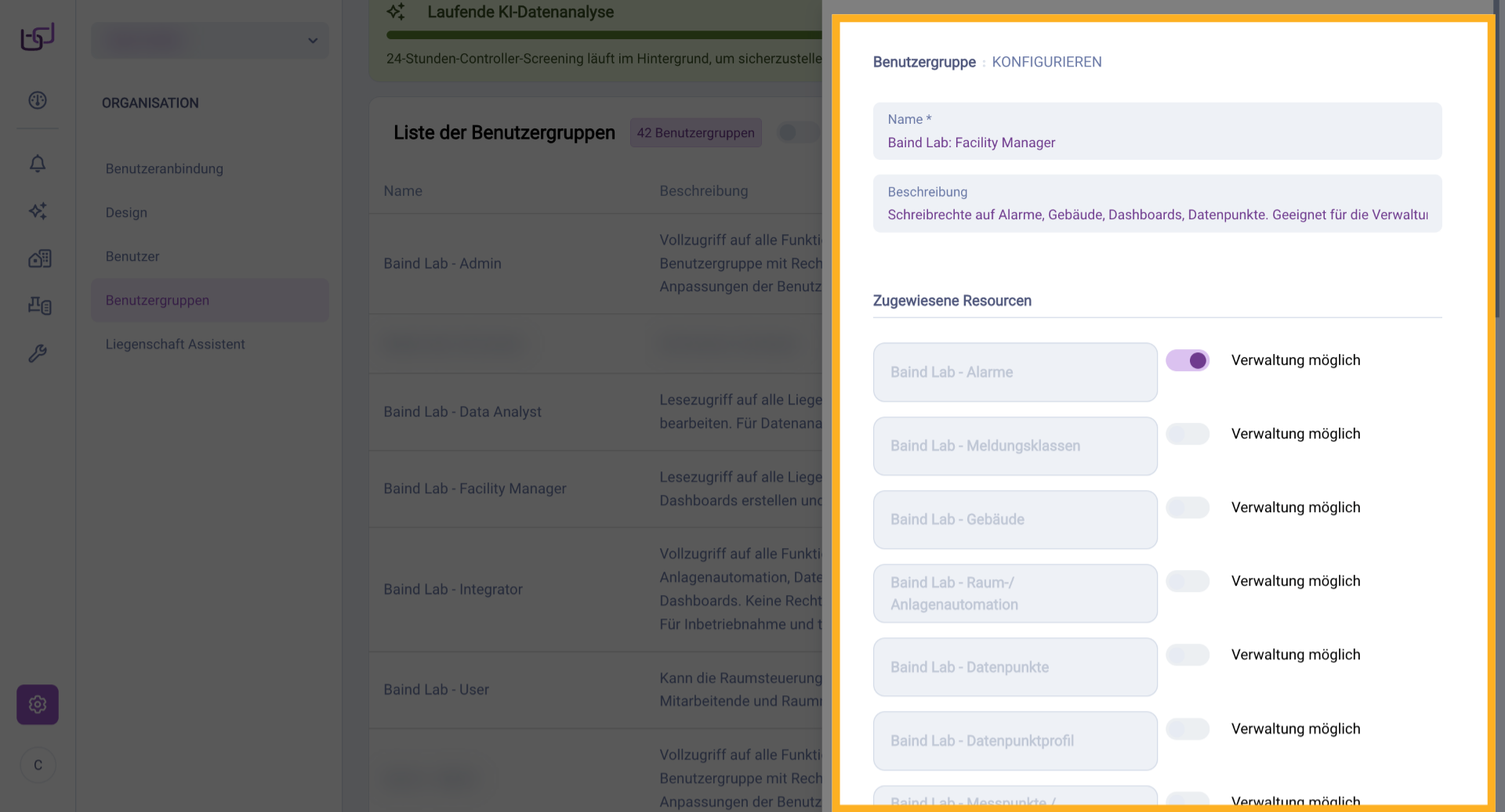 Ressourcenübersicht Öffnen