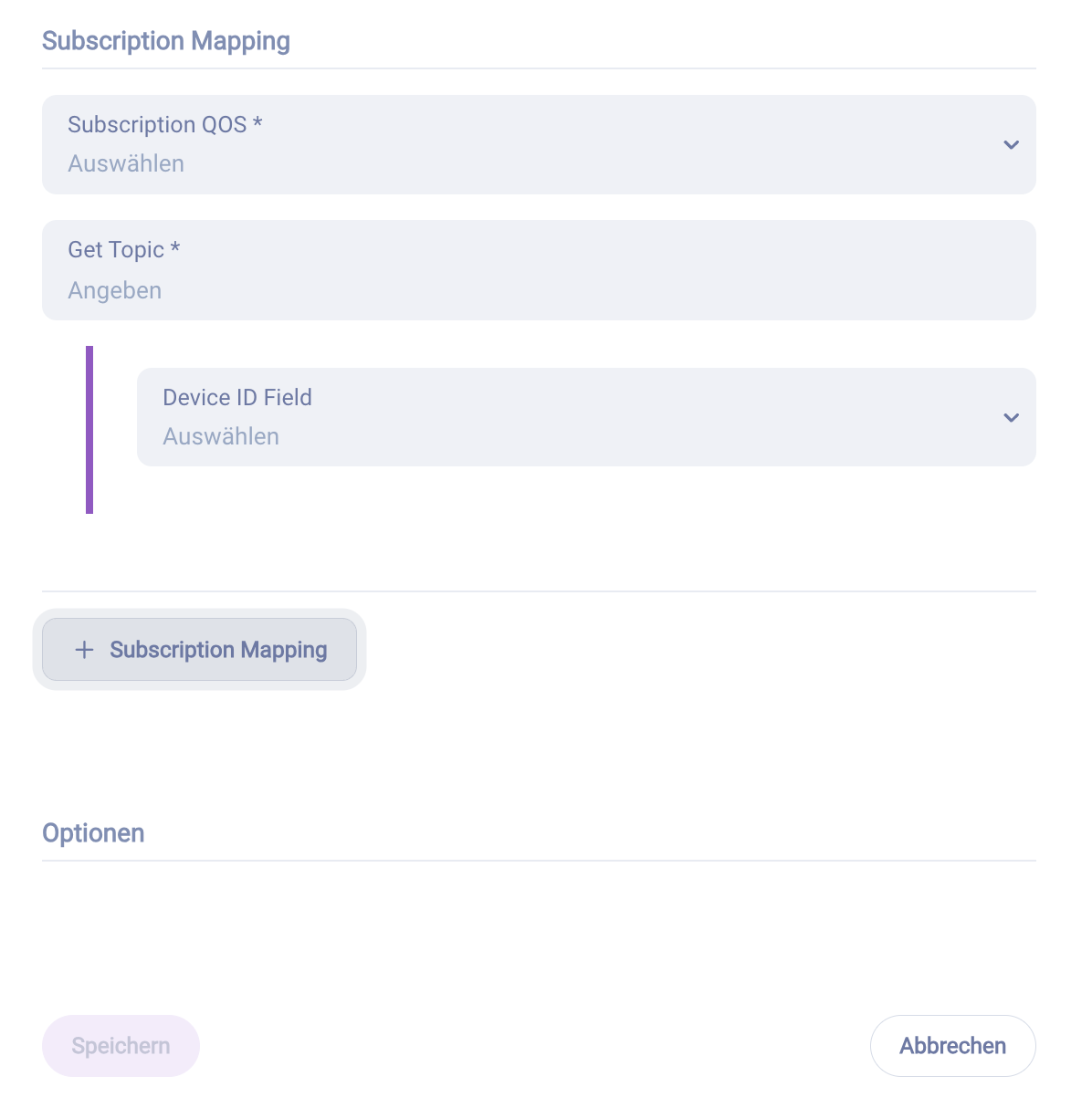 MQTT Subscription Mapping