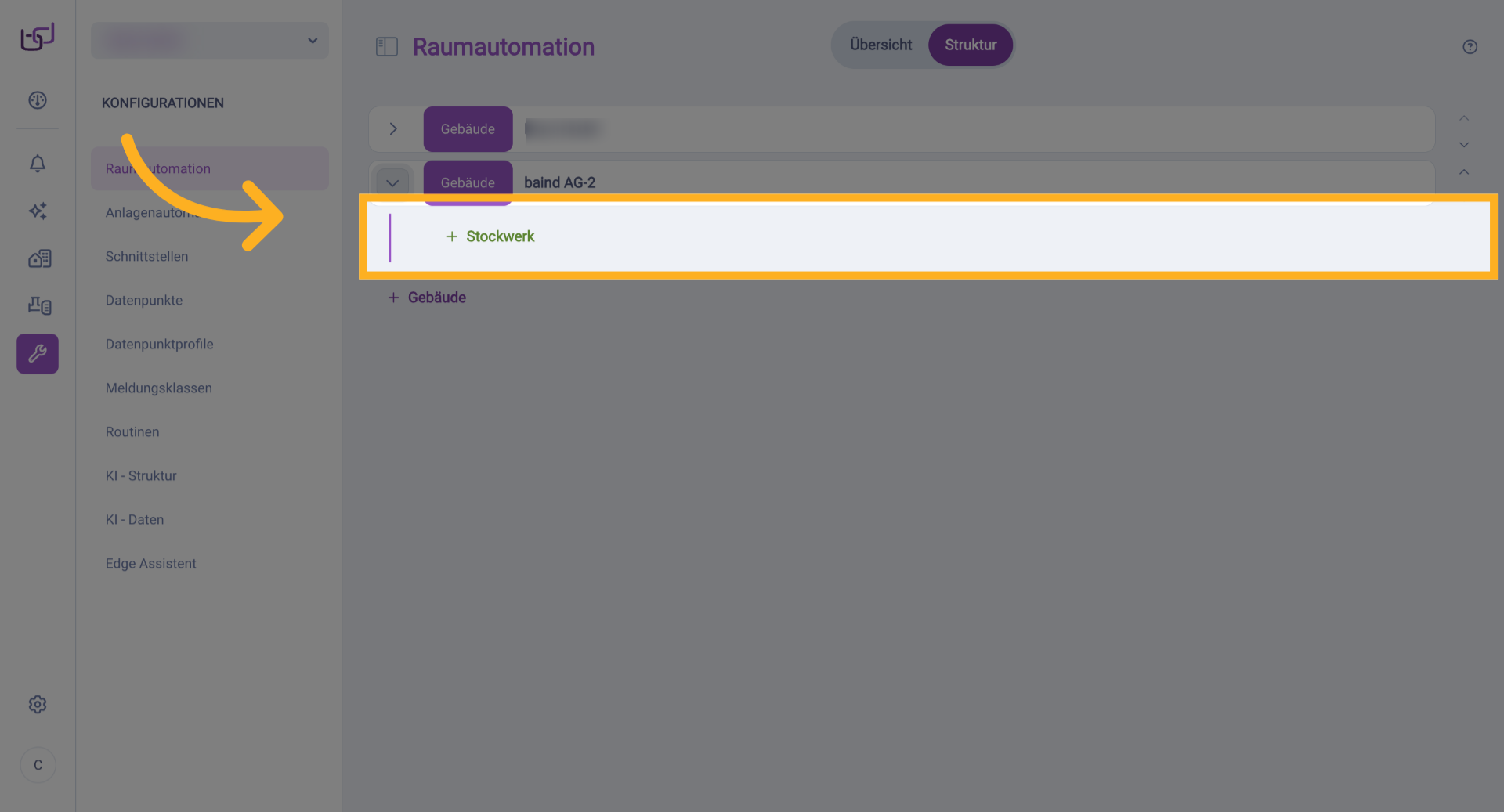 Stockwerk Erstellen Auswählen