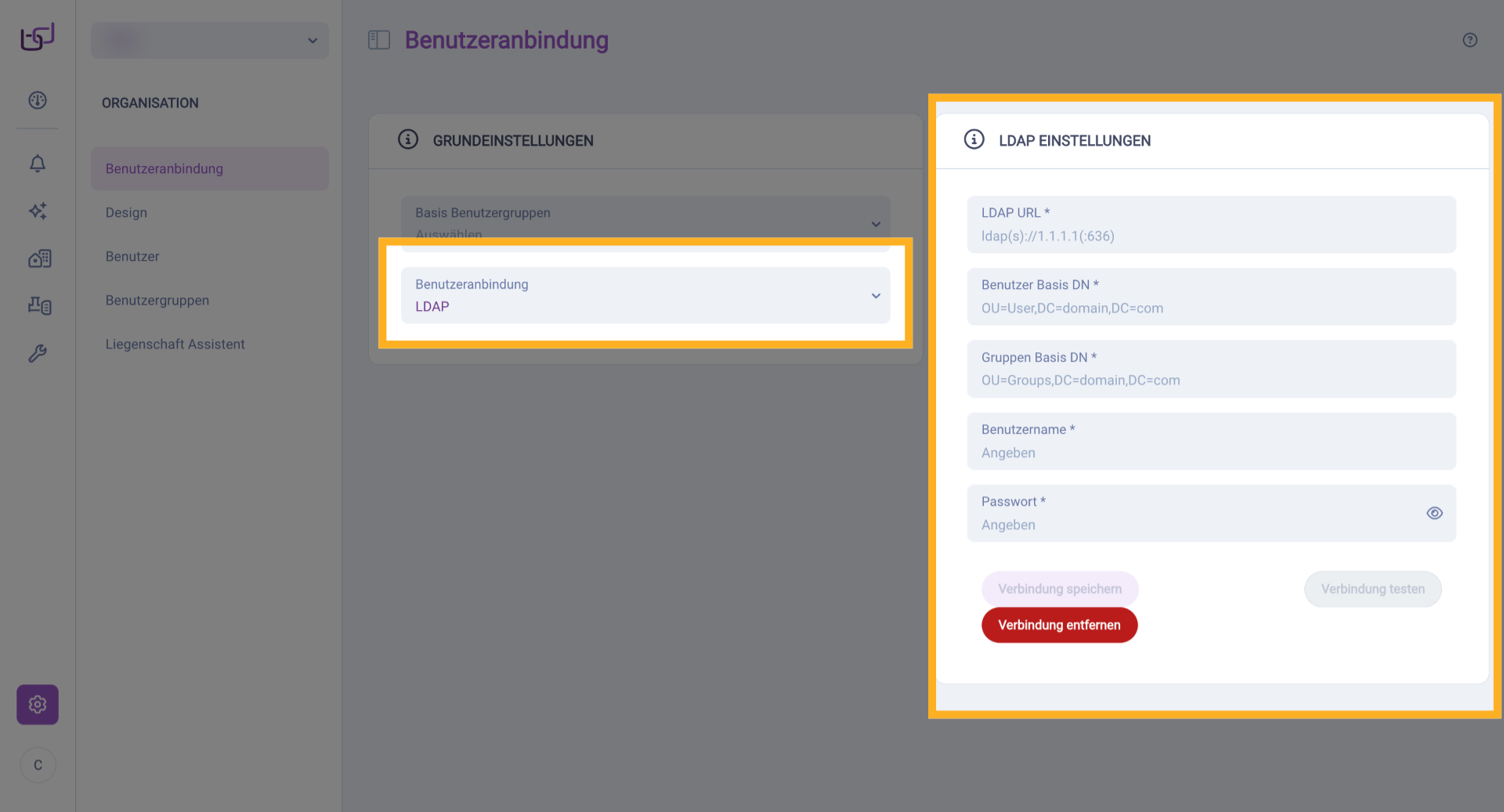 LDAP-Verbindung Konfigurieren