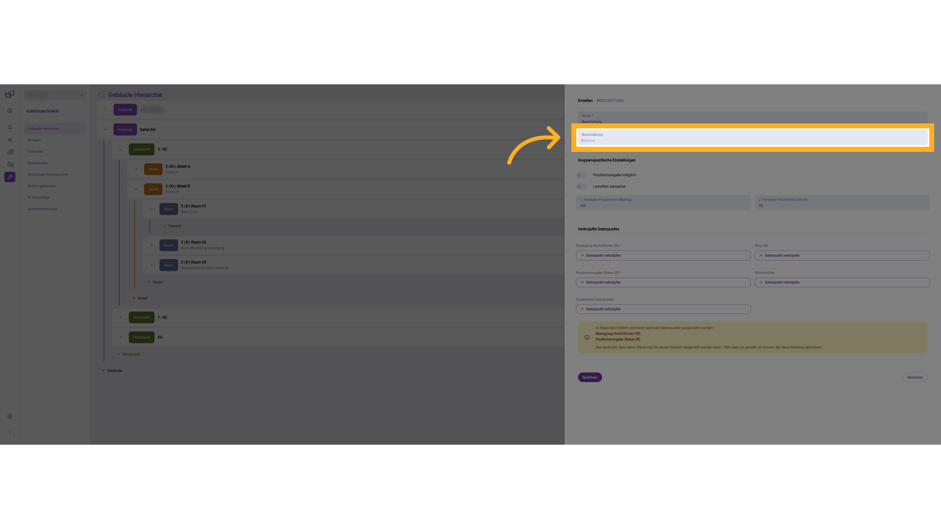 Klicken 'Beschreibung'