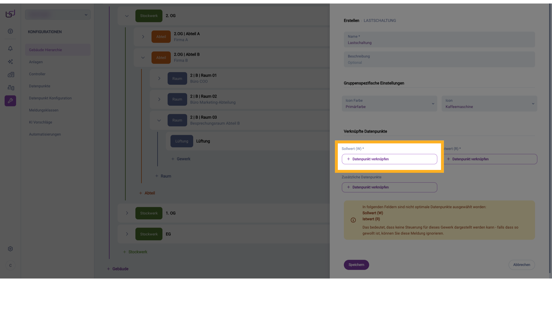 Verknüpfte Datenpunkte