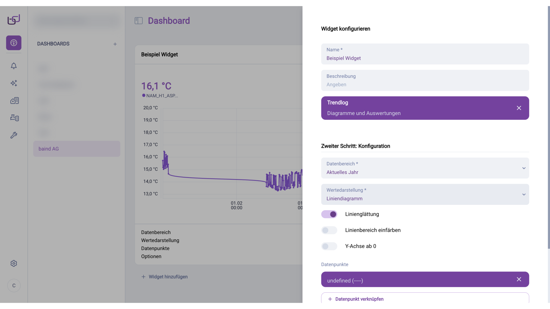 Widget Konfiguration