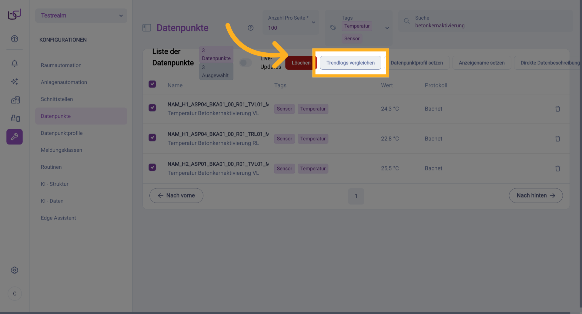Trendlogs Vergleich Öffnen