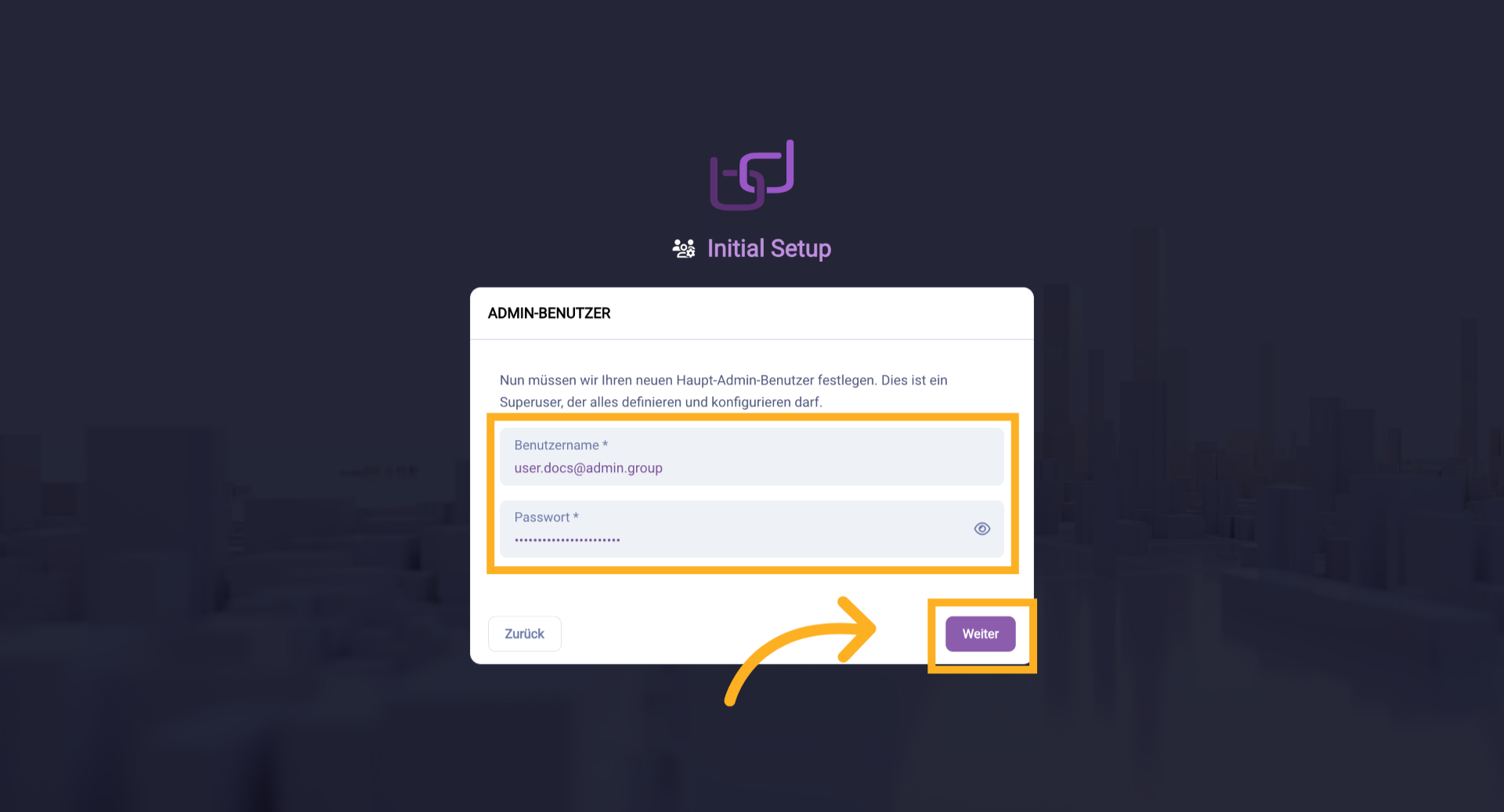 Haupt-Admin Benutzer Festlegen