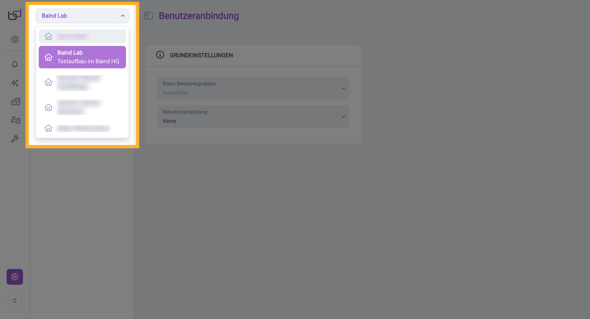 Liegenschaft auswählen