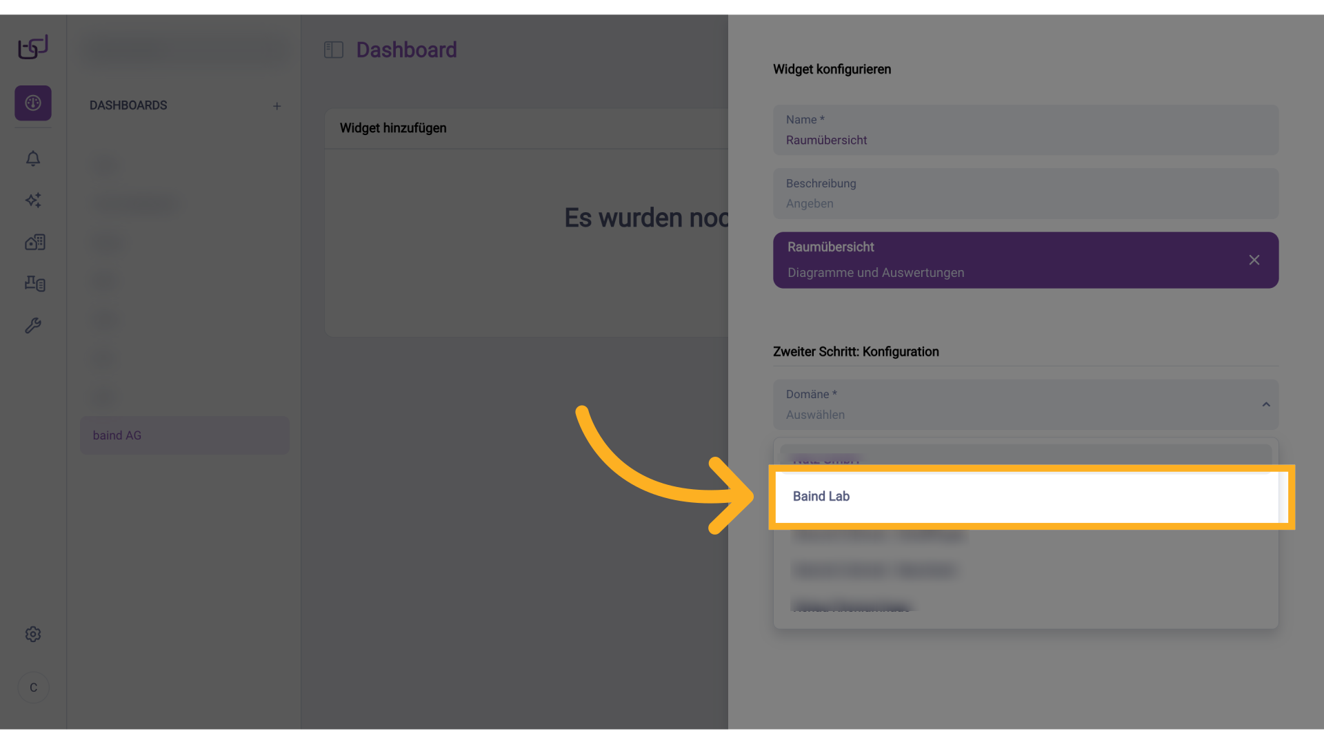 Widget konfigurieren