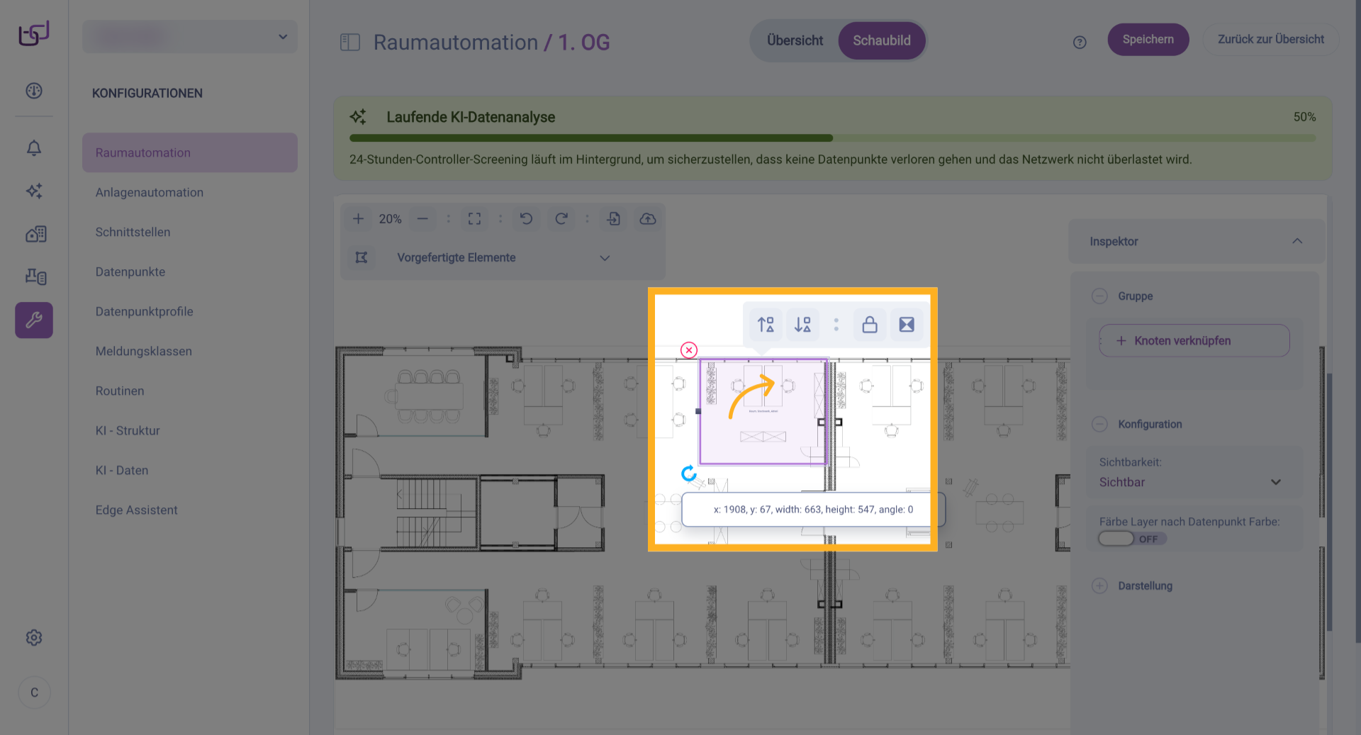 Element Im Plan Platzieren