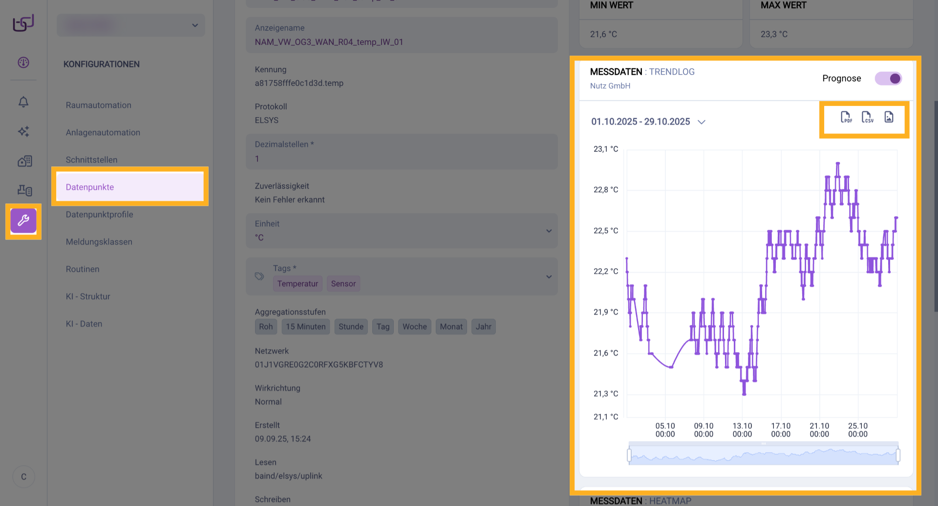 Datenexport aus Trendlogs