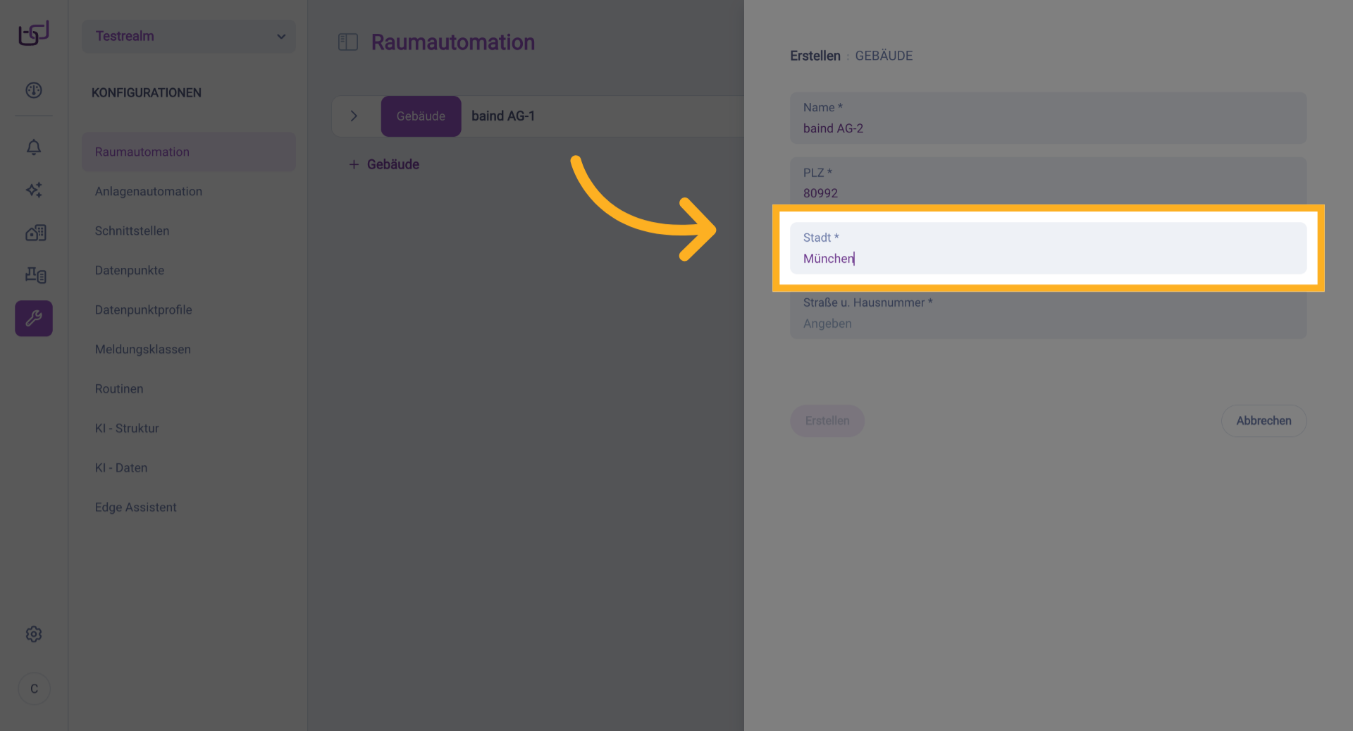 Stadt Namen Eingeben
