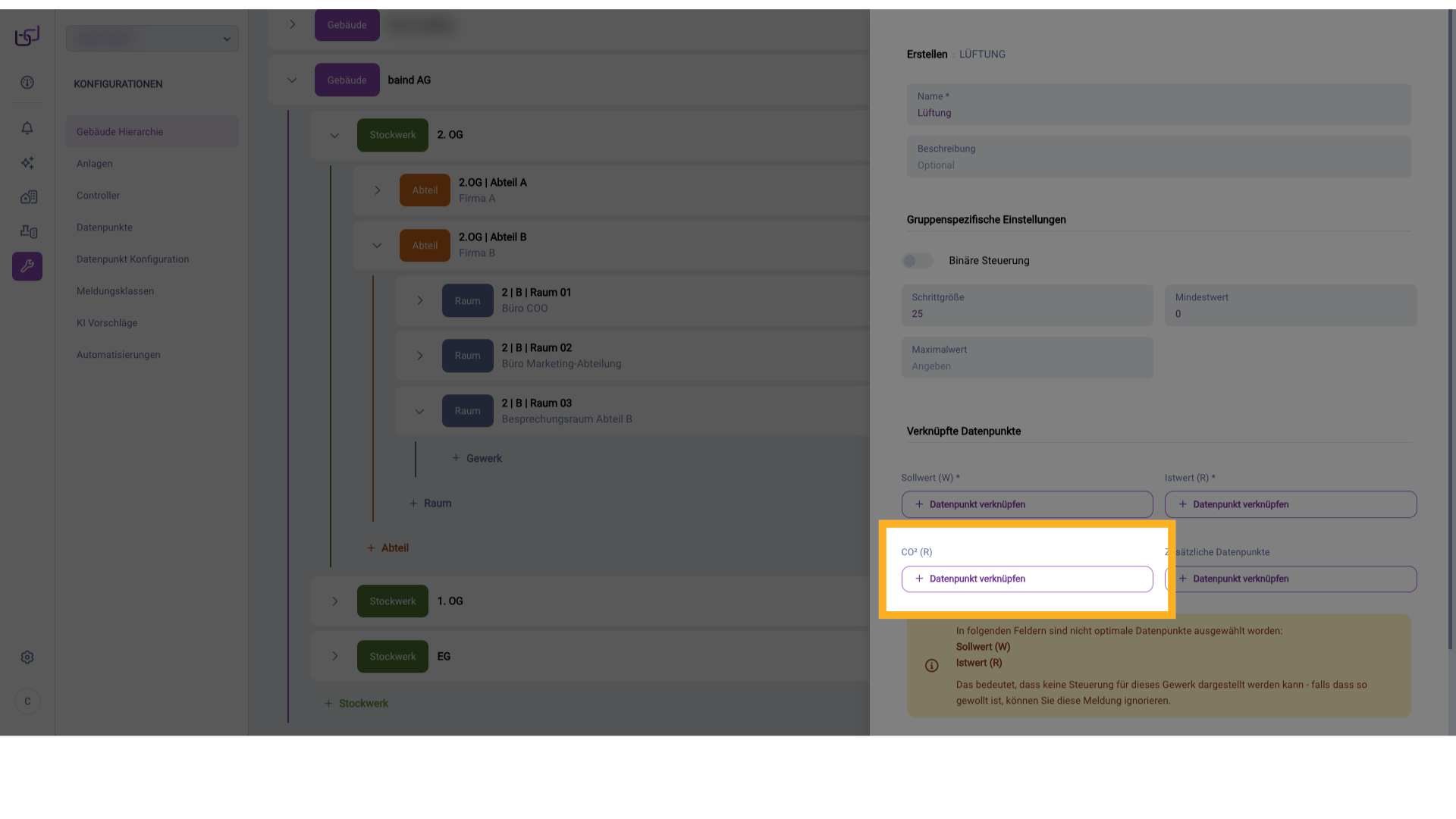 Verknüpfte Datenpunkte