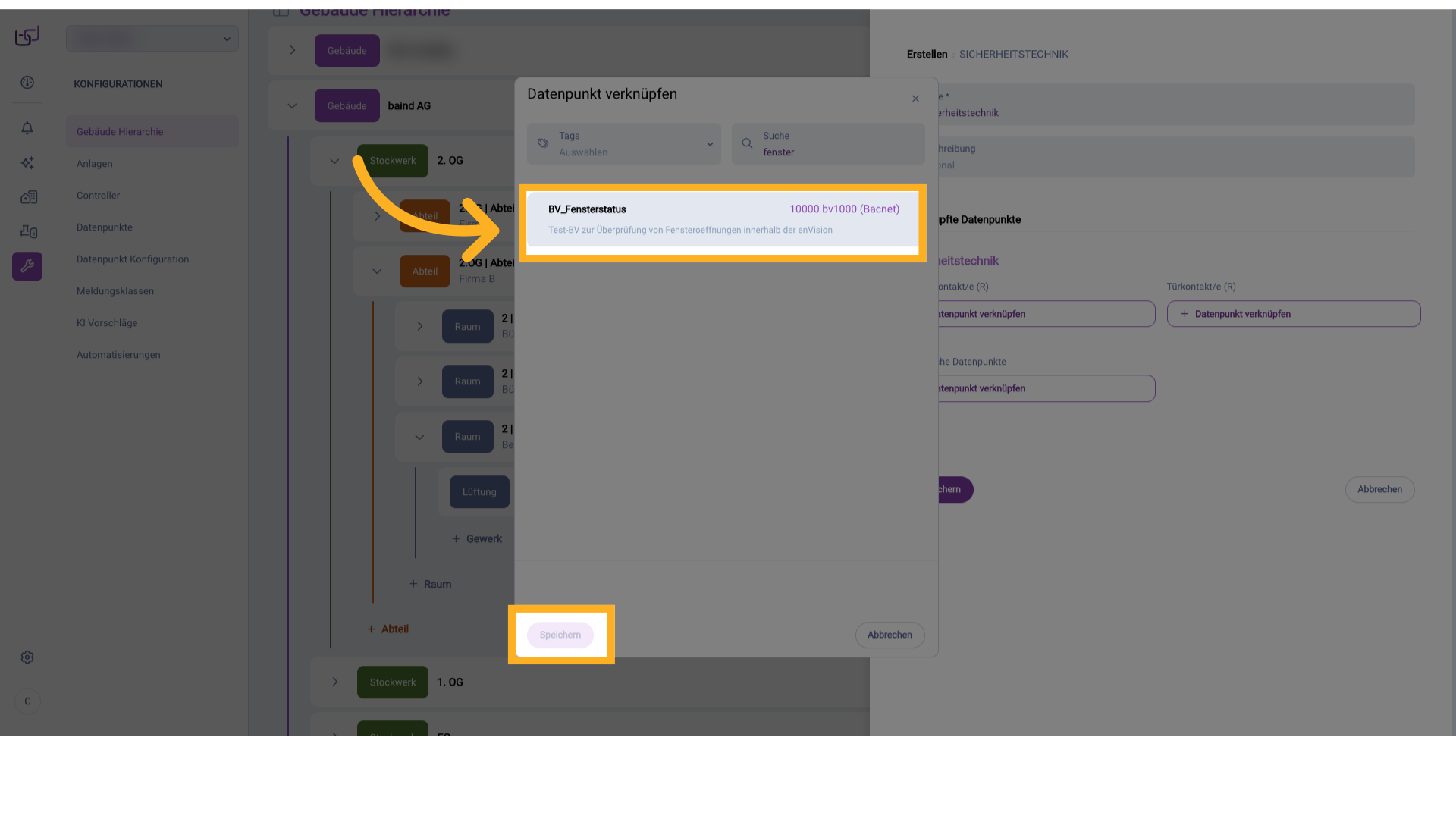 Datenpunkt verknüpfen
