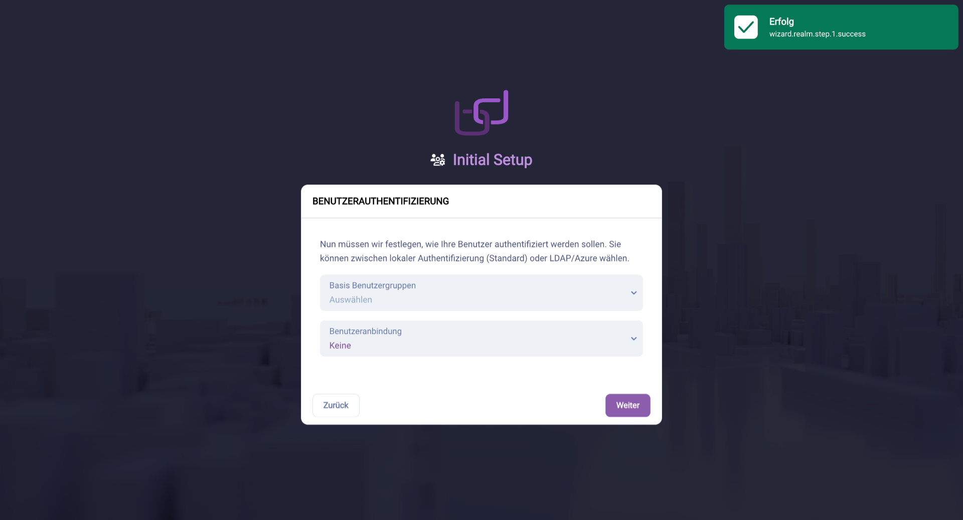 Benutzerauthentifizierung Konfigurieren