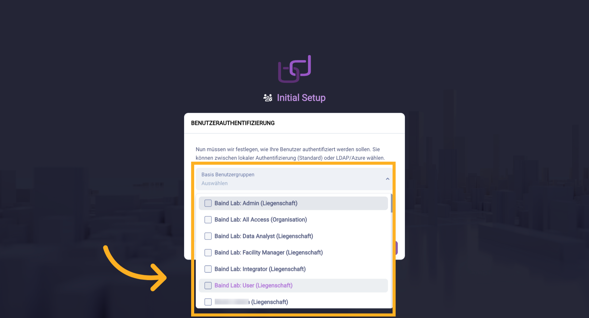 Benutzergruppe Auswählen