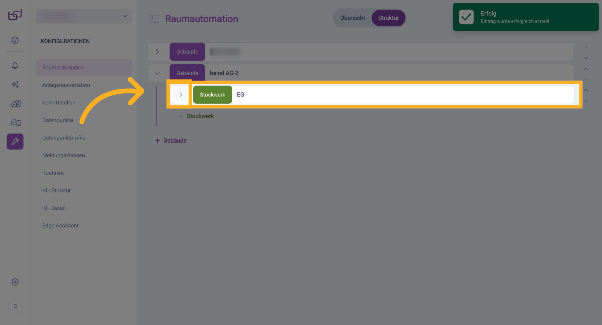 Strukturbereich Aktualisieren