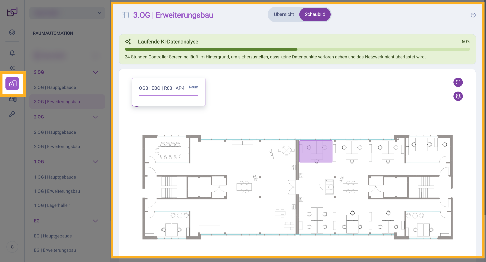 Ansicht > Raumautomation - Gebäudesteuerung