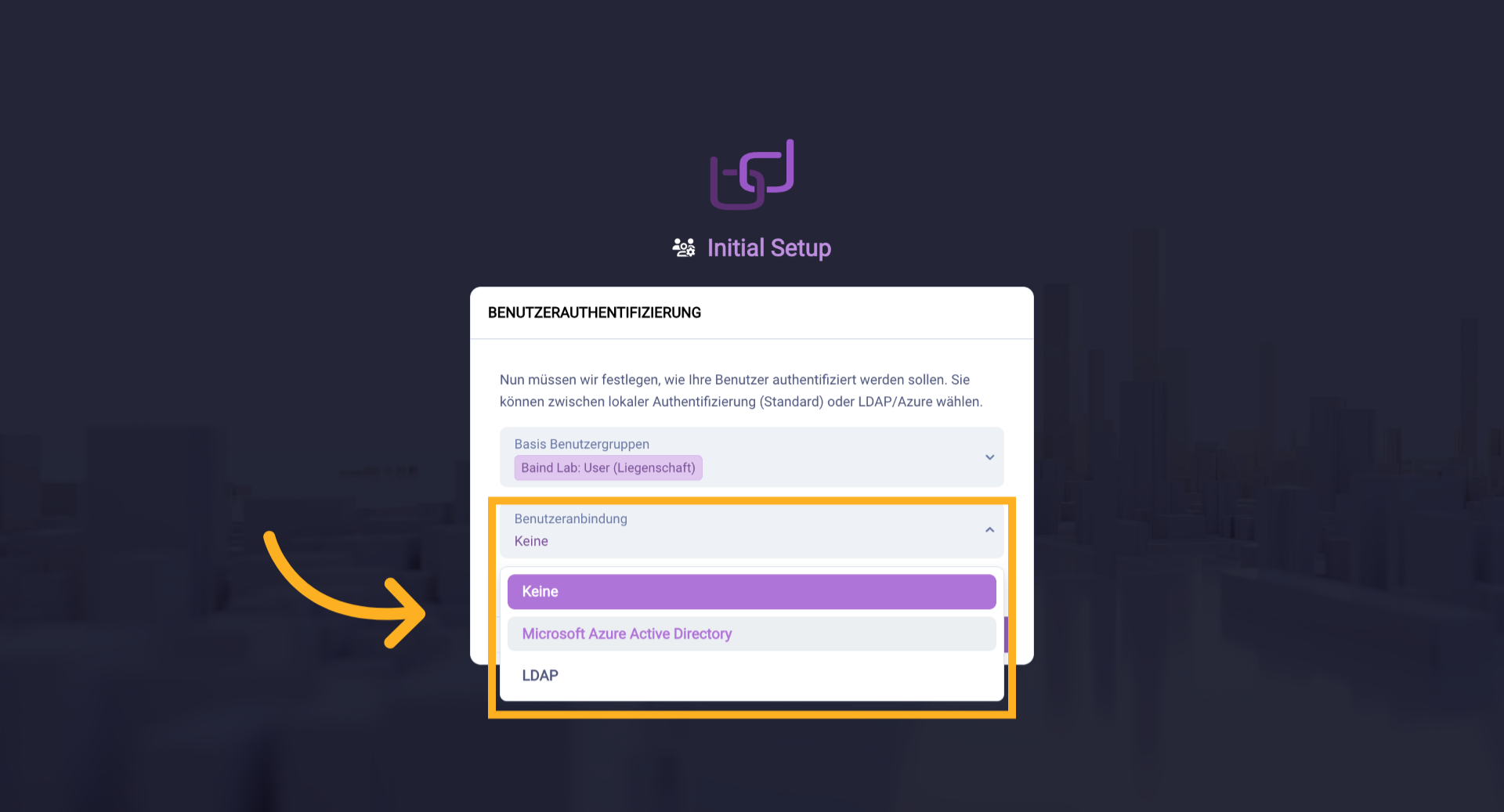 Microsoft Azure Active Directory Wählen