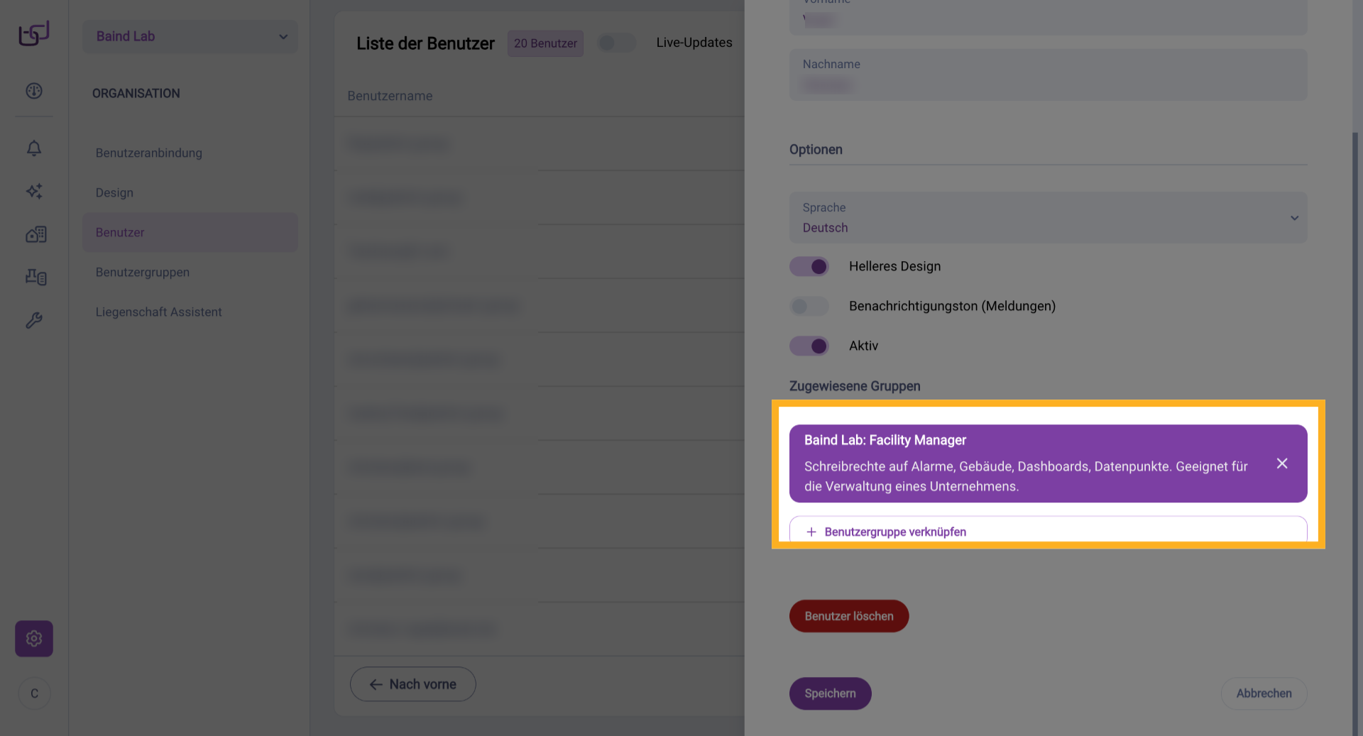 Benutzerstatus Bestätigen