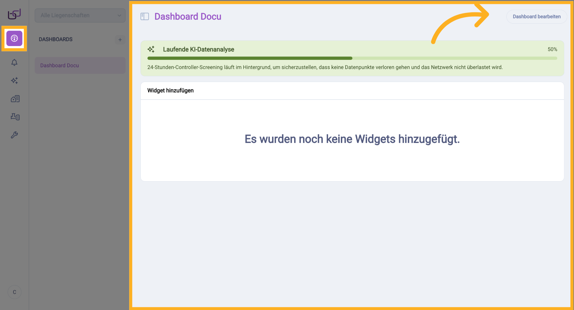 Dashboards anzeigen und bearbeiten