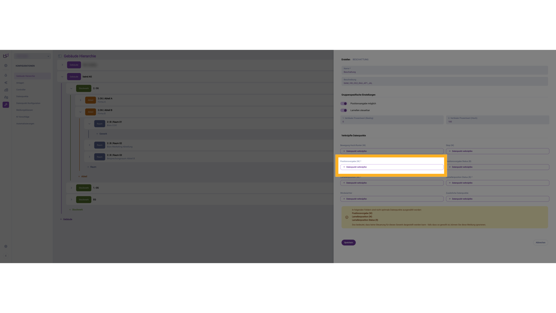 Positionsvorgabe (W)