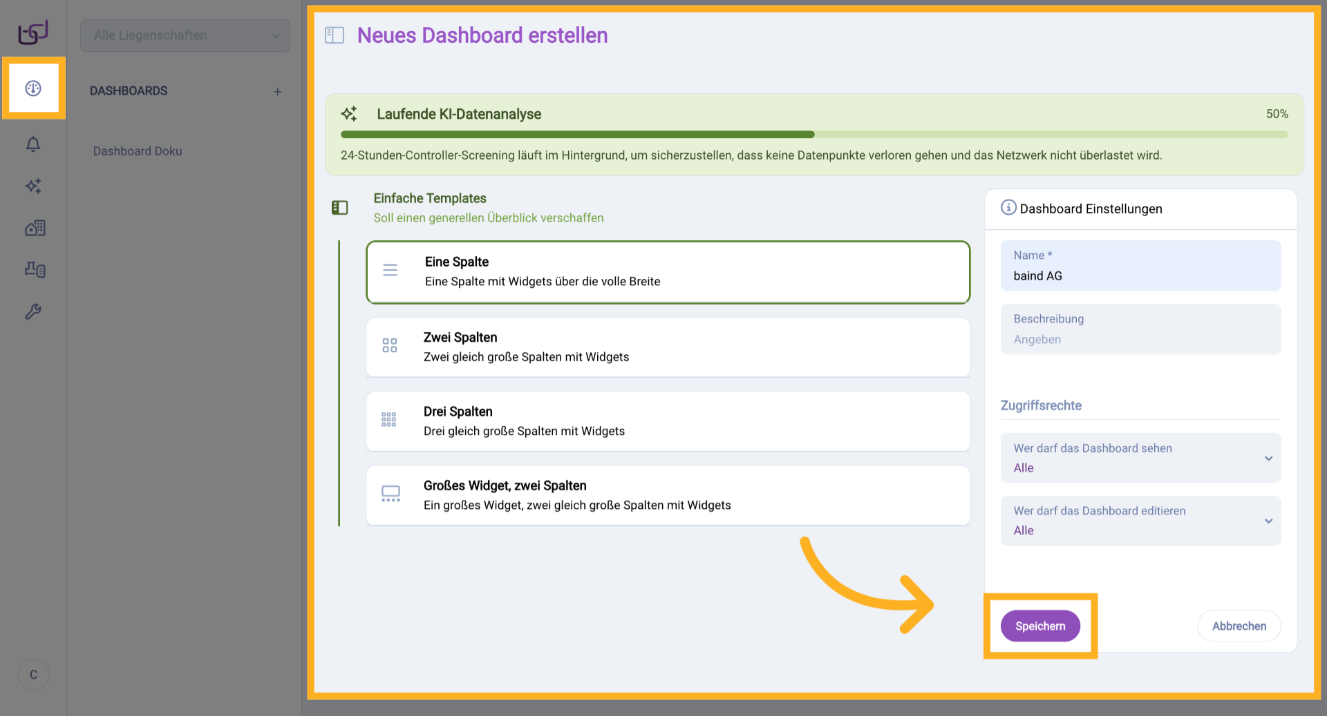 Neue Dashboards erstellen (optional)