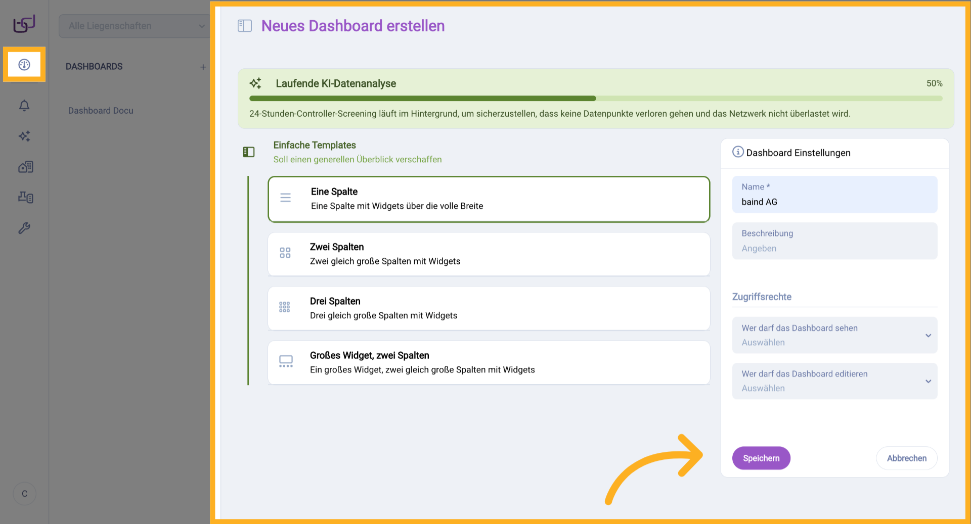 Neue Dashboards erstellen