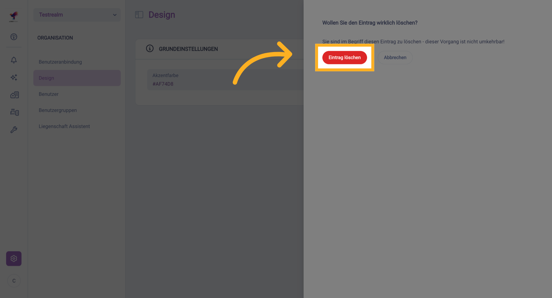 Löschung Bestätigen