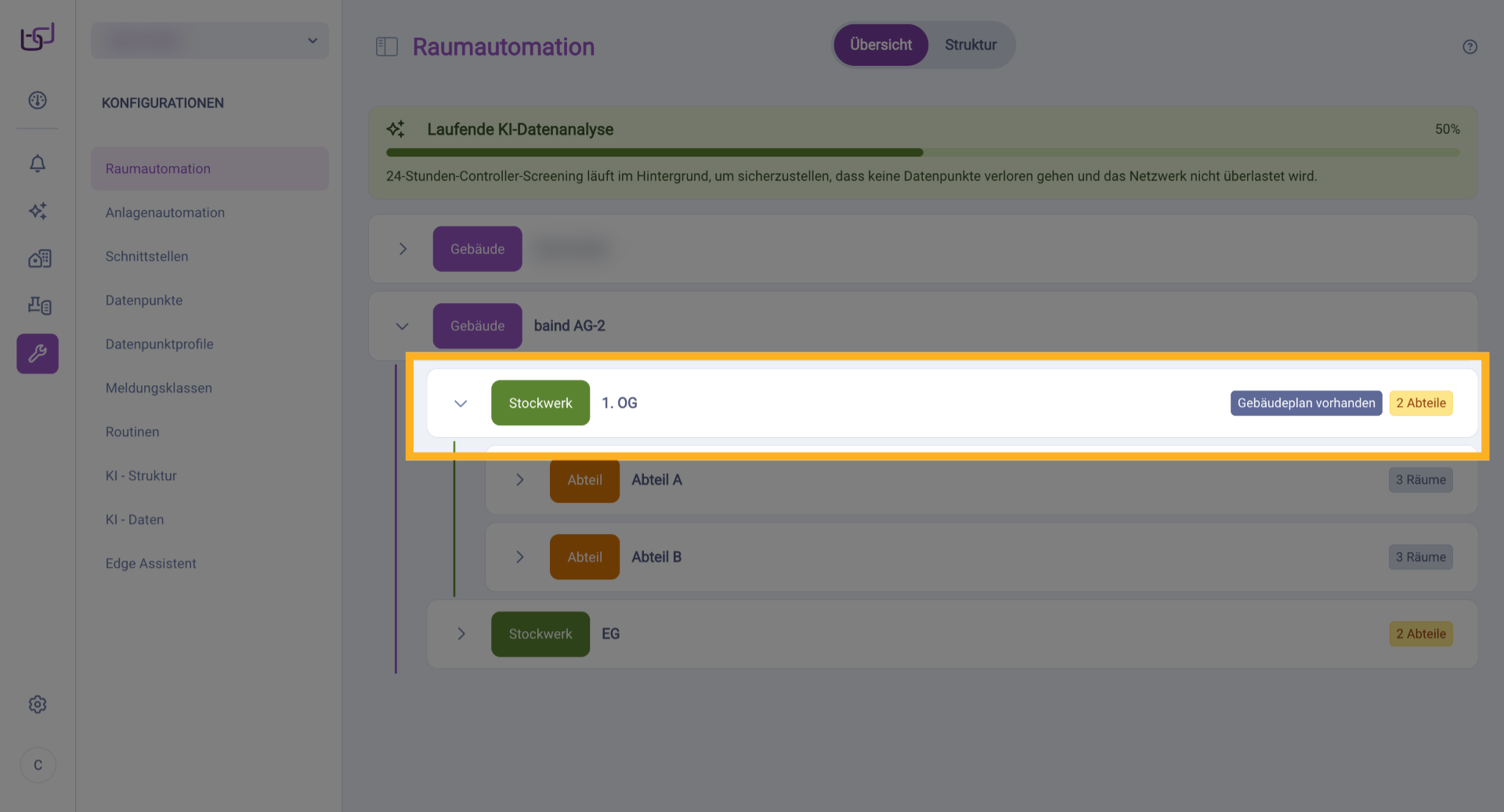 Wählen Sie Abteil A