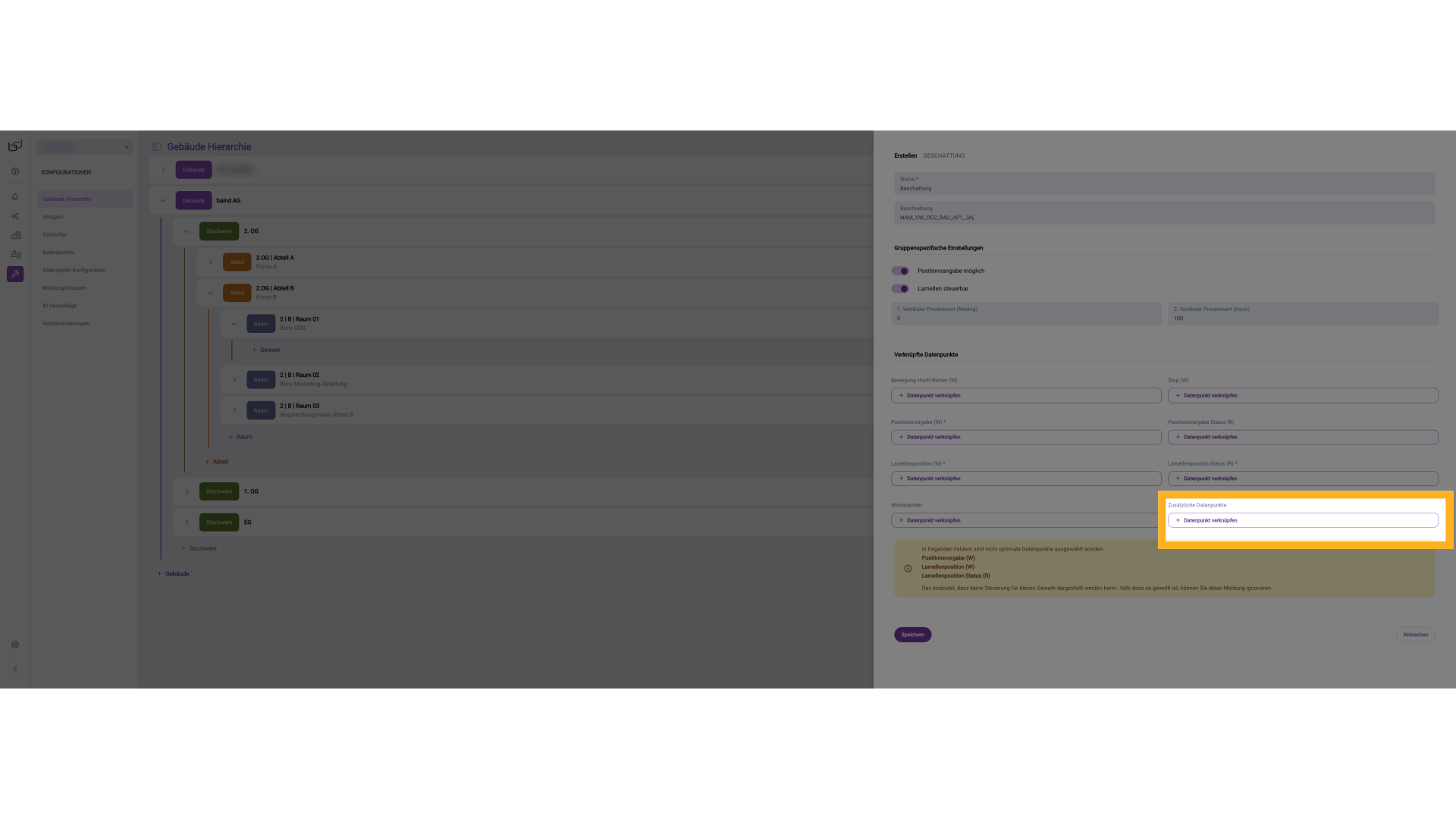 Zusätzliche Datenpunkte