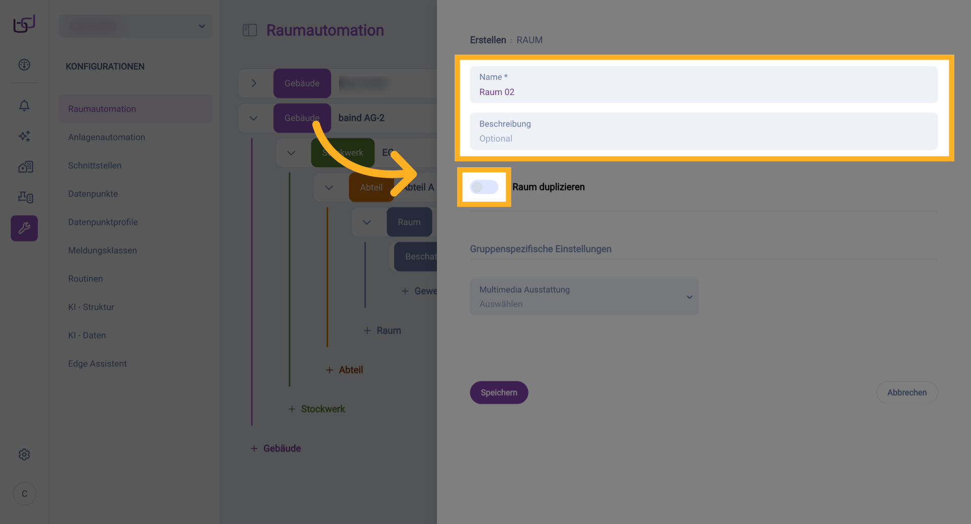 Raum 'Büro CEO' Auswählen