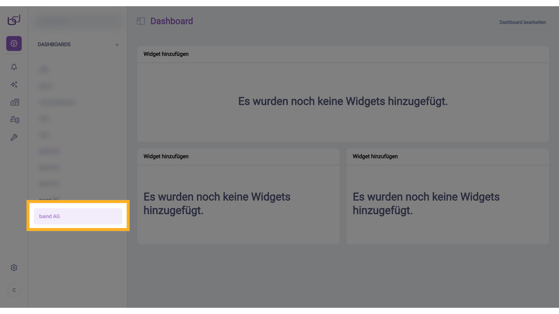 Neues Dashboard
