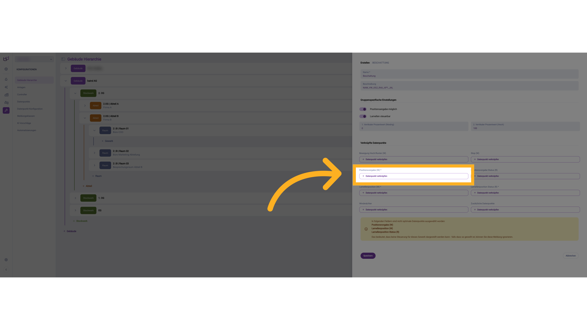 Datenpunkt verknüpfen