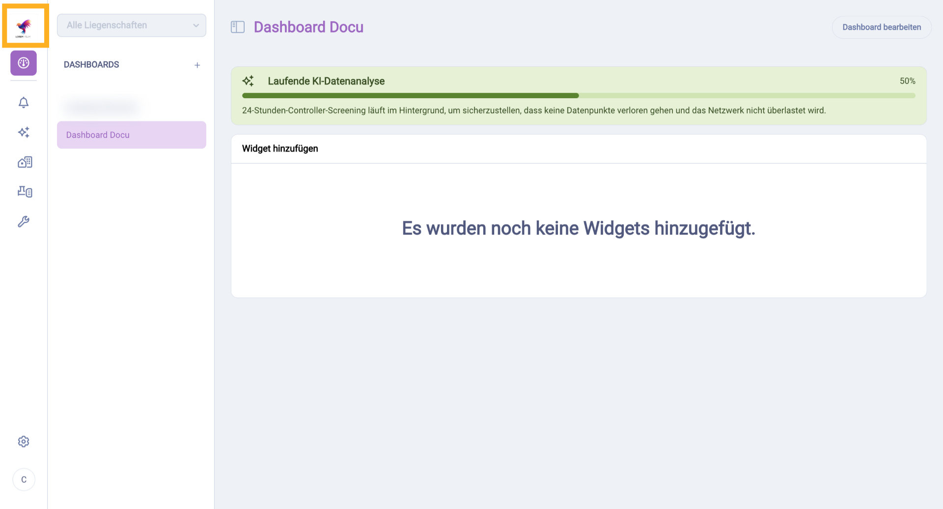 Dashboard Bearbeiten