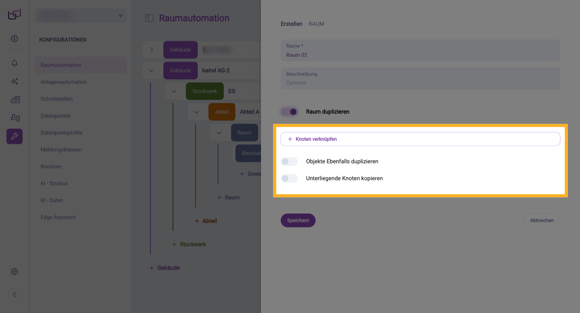 Raum Erstellen Starten