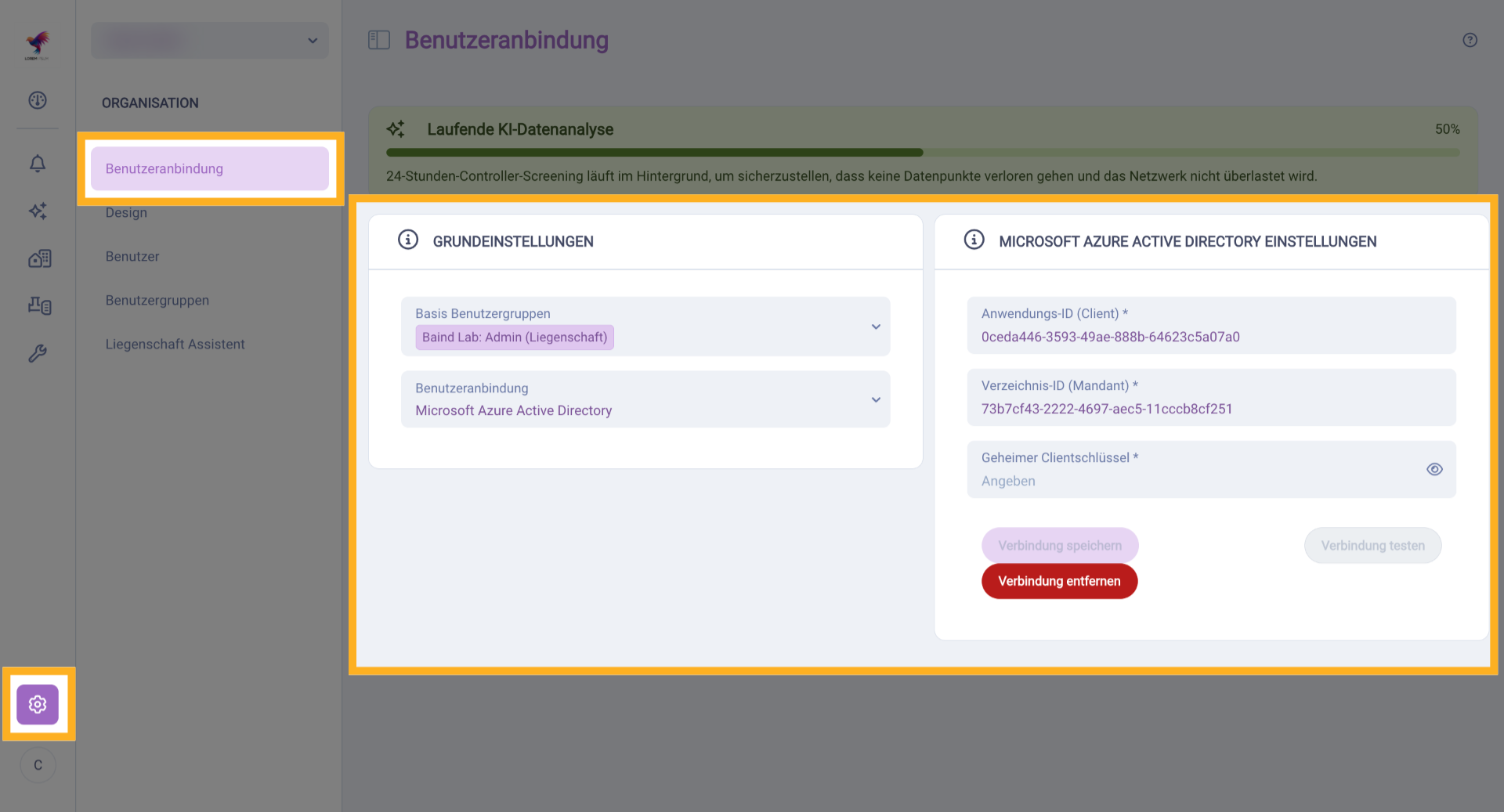 Öffnen Grundeinstellungen Und Benutzergruppen