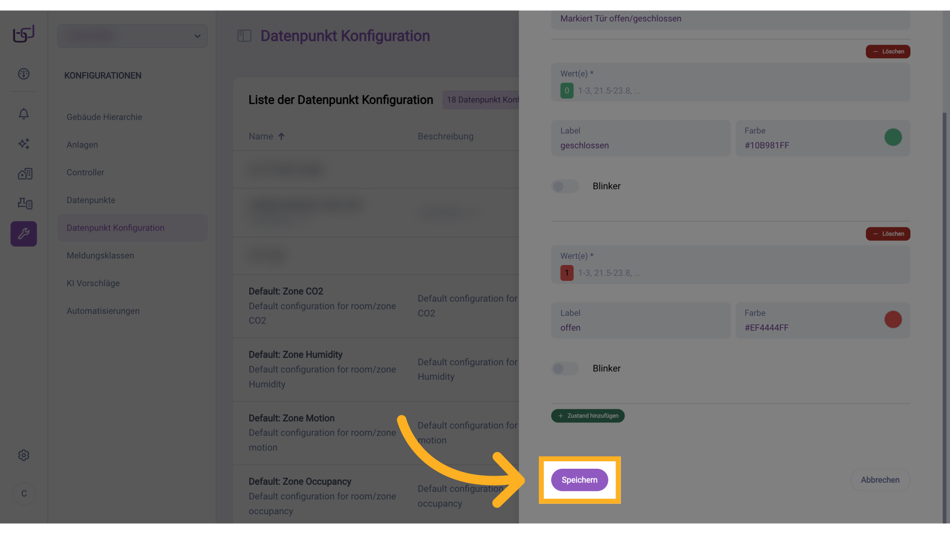 Konfiguration zuweisen