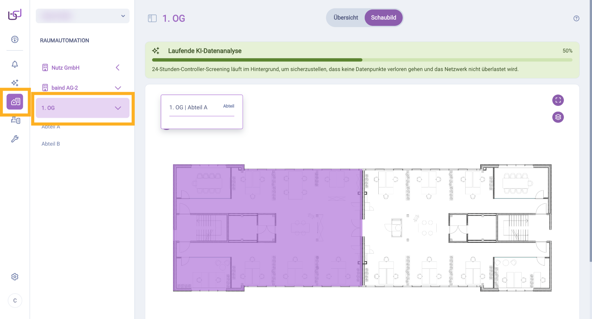 Ansehen '1. OG - Gebäudeplan - Nutz GmbH - Liegenschaften - Testrealm'