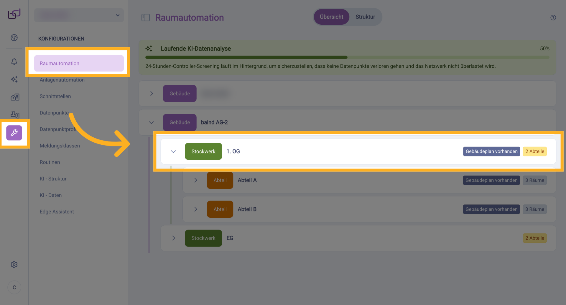 Gebäudeplan Und Abteile Anzeigen