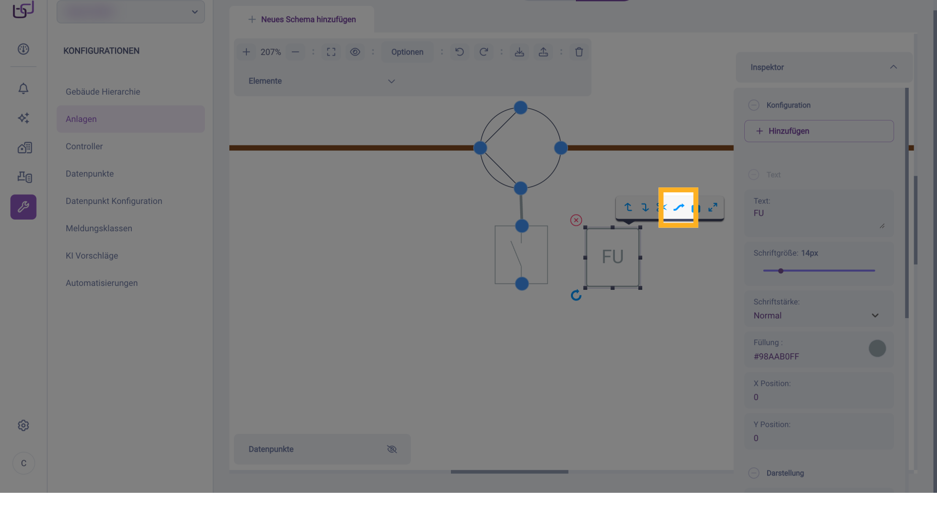 Verknüpfungslinie erstellen