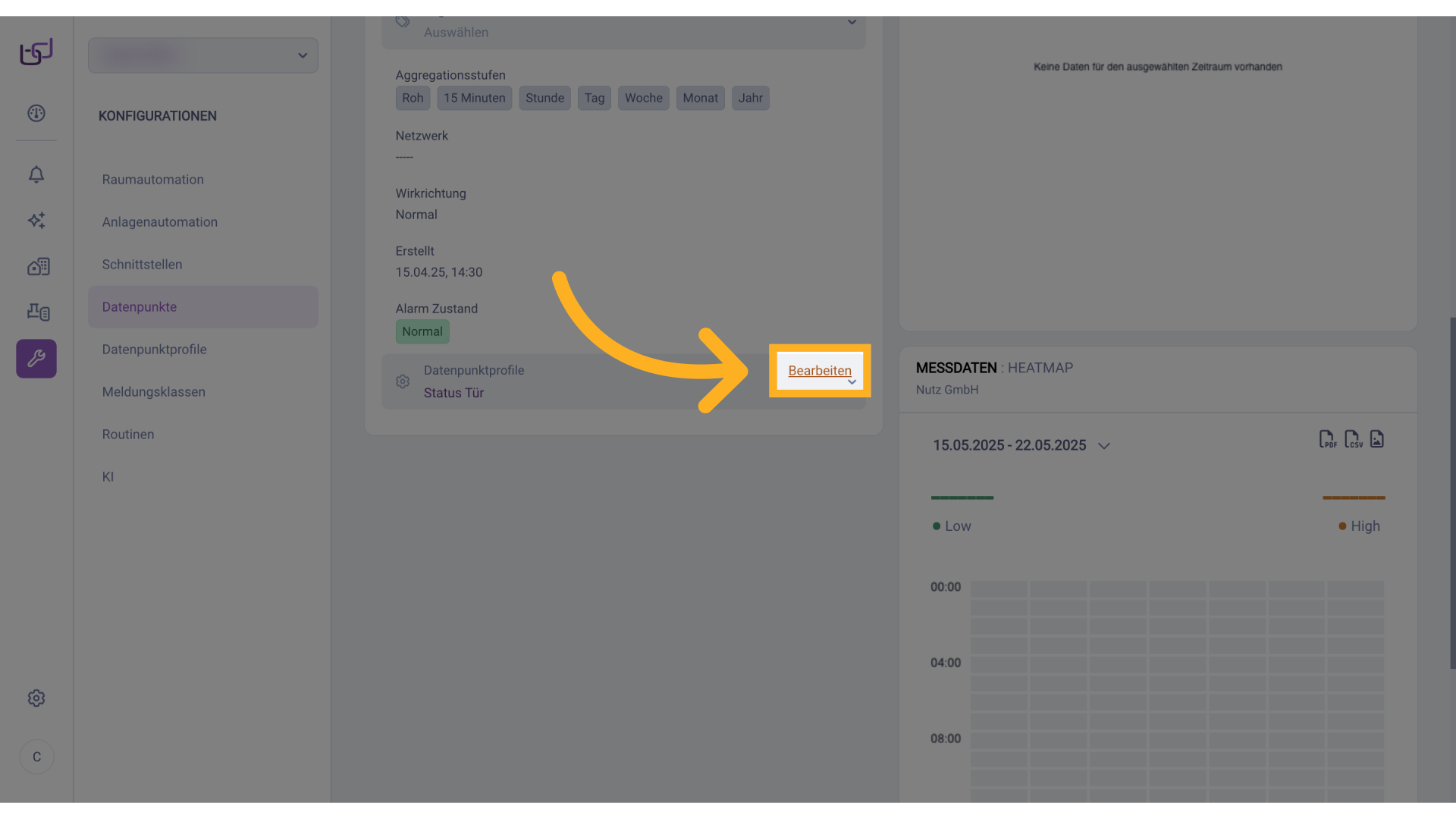 Aktueller Wert des Datenpunkts