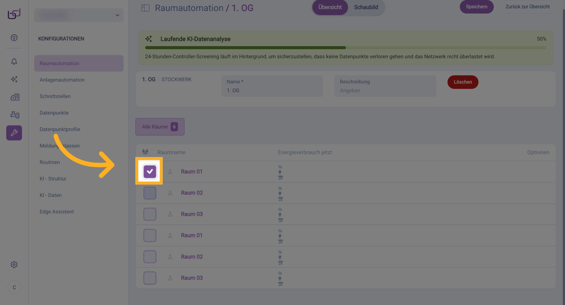 Weitere Steuerungsoptionen Aktivieren