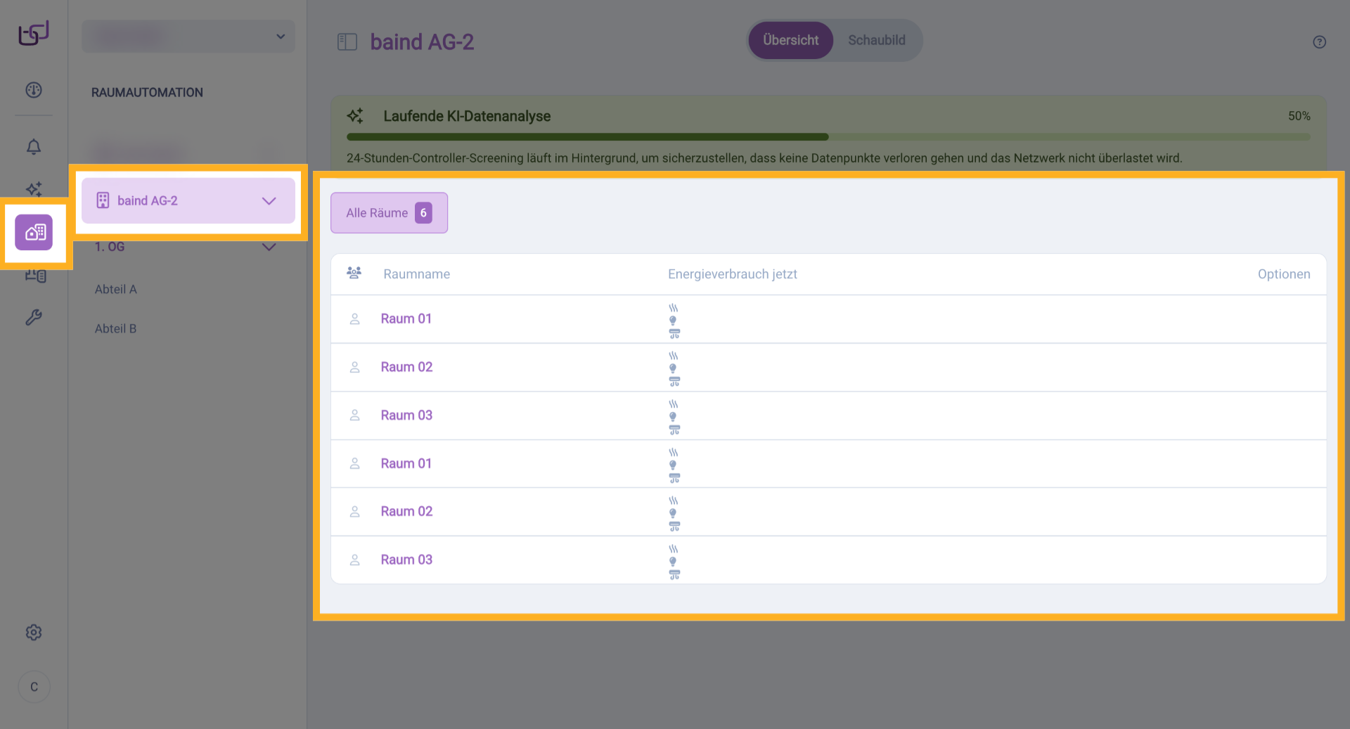Alle Räume Und Status Anzeigen