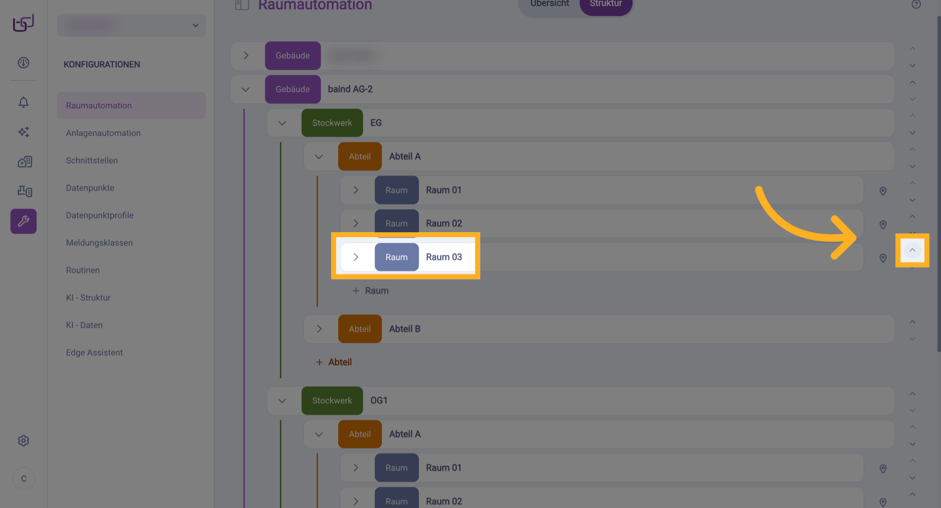 Öffnen Sie die Hauptansicht